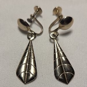 Elegant Silver Drop Clip On Earrings